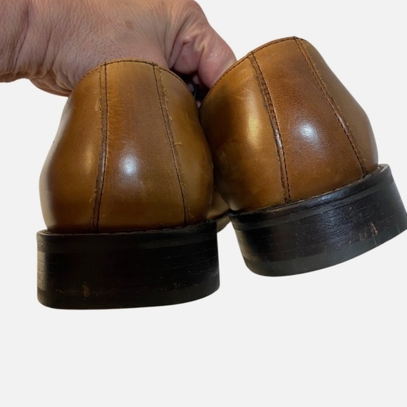 Johnston & Murphy Men's Brown Leather Dress Oxfords Square Bicycle Toe Shoes 8.5 - Picture 6 of 9